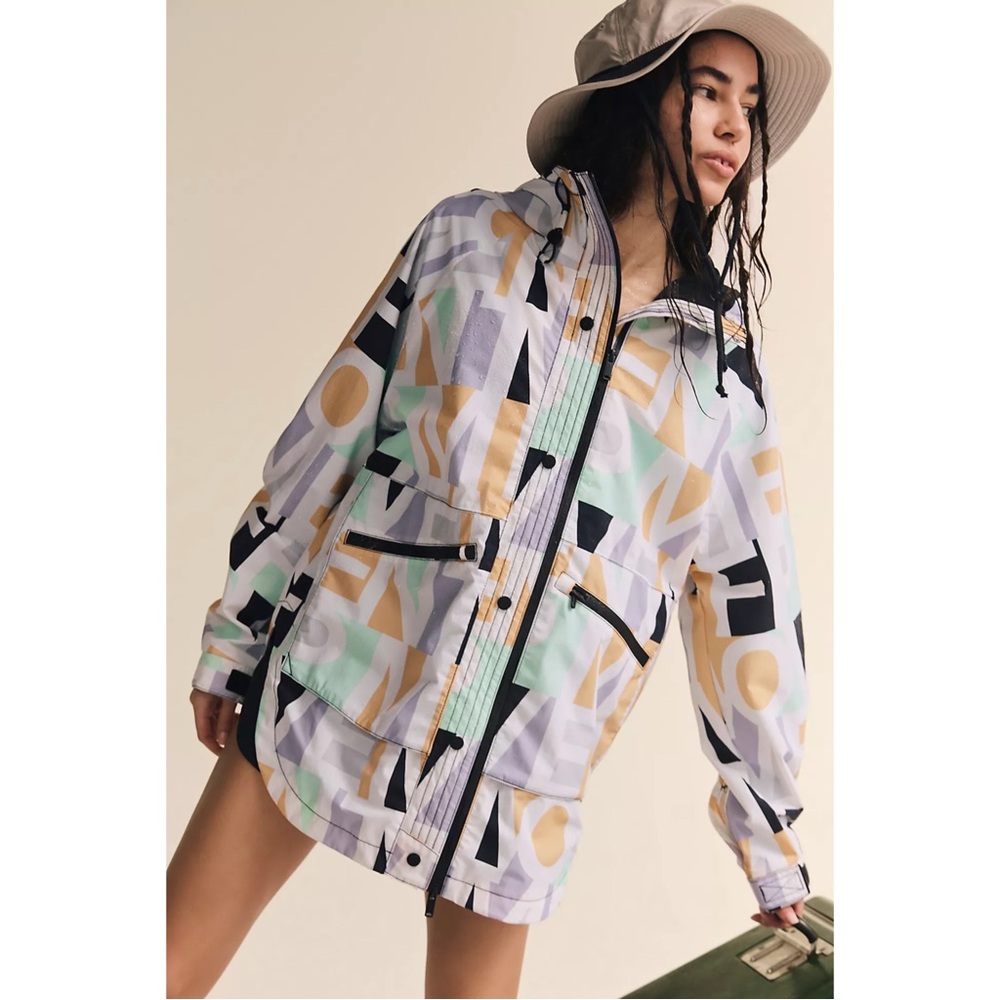 NWT Free People Movement Singing In The Rain Printed Jacket Size XS